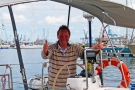 Jacht Delphia Trójka wypływa z Las Palmas rozpoczynając samotny Rejs Kuby przez Atlantyk Fot.: Paweł Motawa, Archiwum RejsKuby.pl”